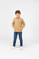 Boy's knit pullover with High Neck And Full Zip