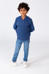 Boy's Round Neck Pullover With Tomato Print And A Zipper On The Front