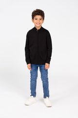 Boy's Pullover Sweater With Front Zipper And Long Sleeves