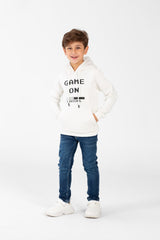 Boy's Hoodie Sweatshirt With Front Print And Kangaroo Pocket 1