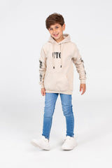 Boy's Hoodie Sweatshirt With Front And Shoulder Print