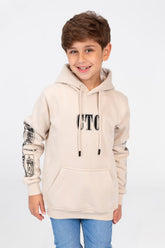 Boy's Hoodie Sweatshirt With Front And Shoulder Print