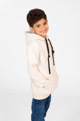 Boy's Hooded Sweatshirt With Front Print And Kangaroo Pocket
