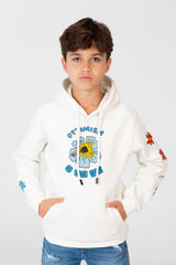 Boy's Hooded Sweatshirt With Front And Shoulder Print