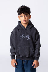 Boy's Slim Fit Washed Hoodie Sweatshirt With Front Pocket