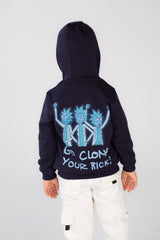 Boy's Hoodie Padded With Front & Back Print Hooded Sweatshirt