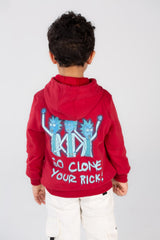 Boy's Hoodie Padded With Front & Back Print Hooded Sweatshirt