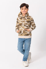 Boy's Army Hoodie Padded Hooded Sweatshirt Camouflage