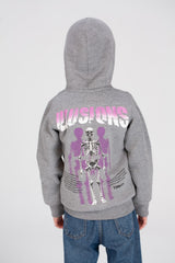 Boy's Hoodie Front & Back Printed Hooded Comfort Melton Padded Sweatshirt