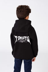 Boy's Hoodie Cut Sweatshirt Printed On The Front And Back Made Of Milton Material
