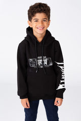 Boy's Hoodie Cut Sweatshirt Printed On The Front And Back Made Of Milton Material