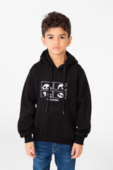 Boy's Panda Print Hoodie Sweatshirt With Long Sleeves