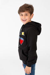 Boy's Sweatshirt With Hood And Print On The Front