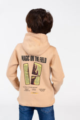 Boy's Tomato Hooded Sweatshirt Printed In Melton Material