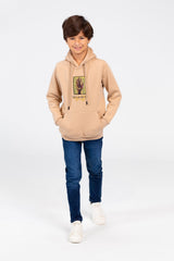 Boy's Tomato Hooded Sweatshirt Printed In Melton Material