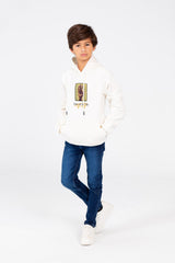 Boy's Tomato Hooded Sweatshirt Printed In Melton Material
