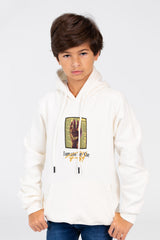 Boy's Tomato Hooded Sweatshirt Printed In Melton Material