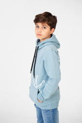 Boy's Hoodie Sweatshirt With Crown Print And Front Pocket