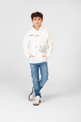 Boy's Hoodie Sweatshirt With Crown Print And Front Pocket