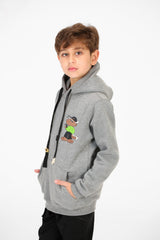 Boy's Printed Hoodie With Long Sleeves And Kangaroo Pocket