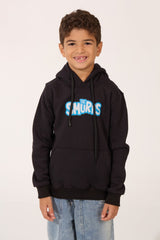 Boy's Smurfs Print Slim Fit Melton Long Sleeve Hoodie Sweatshirt