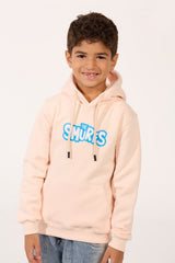 Boy's Smurfs Print Slim Fit Melton Long Sleeve Hoodie Sweatshirt