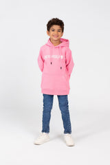 Boy's Long Sleeved Hooded Sweatshirt With Text Print On The Front