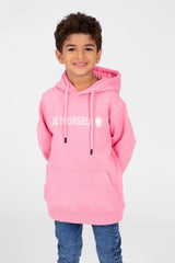 Boy's Long Sleeved Hooded Sweatshirt With Text Print On The Front