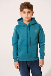 Boy's Slim Fit Long Sleeved Melton Hoodie Sweatshirt