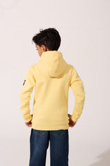 Boy's Slim Fit Melton Sweatshirt With A Hood And Long Sleeves