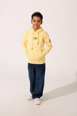 Boy's Slim Fit Melton Sweatshirt With A Hood And Long Sleeves