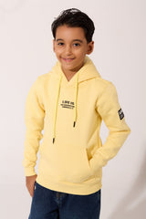 Boy's Slim Fit Melton Sweatshirt With A Hood And Long Sleeves
