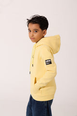 Boy's Slim Fit Melton Sweatshirt With A Hood And Long Sleeves