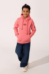 Boy's Slim Fit Melton Sweatshirt With A Hood And Long Sleeves