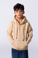Boy's Tomato Basic Slim Fit Melton Sweatshirt With Front Pocket And Hood