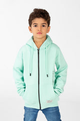 Boy's Sweatshirt With Full Zip And Front Pockets
