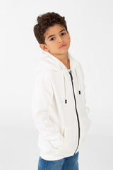 Boy's Sweatshirt With Full Zip And Front Pockets