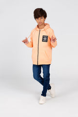 Boy's Zip-Up Sweatshirt With Tomato Print And Pockets