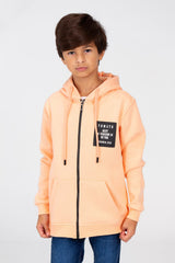 Boy's Zip-Up Sweatshirt With Tomato Print And Pockets