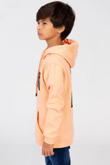 Boy's Zip-Up Sweatshirt With Tomato Print And Pockets