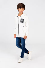 Boy's Zip-Up Sweatshirt With Tomato Print And Pockets