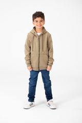 Boy's Basic Hood Sweatshirt With Full Zippers