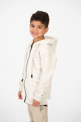 Boy's Basic Hood Sweatshirt With Full Zippers