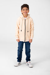 Boy's Basic Hood Sweatshirt With Full Zippers