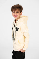 Boy's Tomato Long Sleeve Zipper Sweatshirt With Pockets