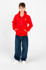 Boy's Tomato Full Zip Hood Sweatshirt