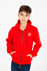 Boy's Tomato Full Zip Hood Sweatshirt