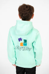 Boy's Printed Hooded Zip-Up Sweatshirt