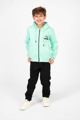 Boy's Printed Hooded Zip-Up Sweatshirt
