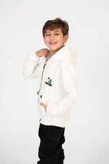 Boy's Printed Hooded Zip-Up Sweatshirt